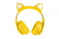 Oxe  Bluetooth bezdrátová dětská sluchátka s ouškama, žlutá