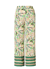 YEST béžovo zelené široké kalhoty Velikost: 42