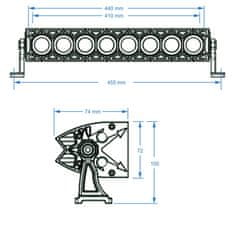 SHARK Accessories SHARK LED Light Bar 17" with Halo Ring, CREE LED, 80W 810-2080-8