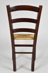 T M C S T M C S - sada 2 židlí Venezia bukového dřeva, lakované ořechovou barvou a sedák ze slámy