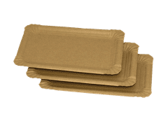 EcoRevolution Hnědý papírový tácek EKO 10x16 cm č. 3 párty KRAFT bal/10 ks Balení: 10
