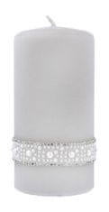 Artman Crystal Pearl Cylinder Medium Grey Dekorativní svíčka