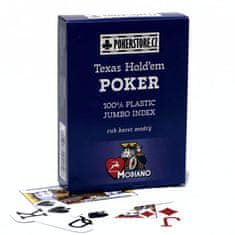 Profesionální 100% plastik pokerové karty Pokerstore - modré