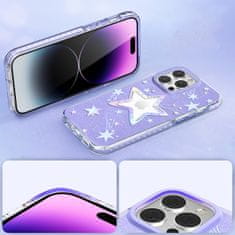 Kingxbar Heart Star Series silikonové pouzdro na iPhone 14 PLUS 6.7" Purple star
