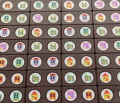 YOMENY Domino domečky - hnědý kámen, 28 hracích kostek