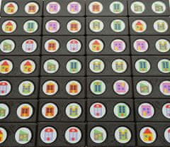 YOMENY Domino domečky - černý kámen, 28 hracích kostek