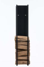 Stojan na dřevo ke krbu Spark - černý | 120x25x25 cm