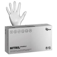 Espeon Nitrilové rukavice NITRIL SPARKLE 100 ks, nepudrované M, perleťově stříbrné