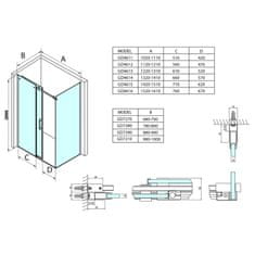 Gelco DRAGON boční stěna 700mm, čiré sklo GD7270 - Gelco