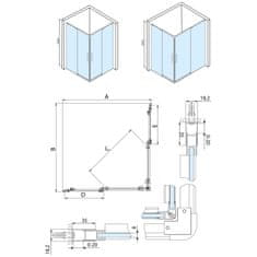 POLYSAN ALTIS LINE čtvercový sprchový kout 800x800 mm, rohový vstup, čiré sklo AL1580CAL1580C - Polysan