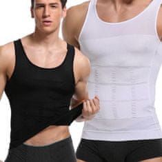 Pánský Nátělník, Pánské Spodní prádlo, T-shirt Six-pack Shaper (2ks, 2 barvy: černá a bílá) | ABSFIT L