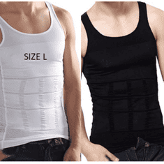 Pánský Nátělník, Pánské Spodní prádlo, T-shirt Six-pack Shaper (2ks, 2 barvy: černá a bílá) | ABSFIT L