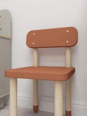 Flexa Dřevěná stolička s opěradlem pro deti červená Dots