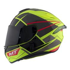 MT HELMETS Integrální přilba na motorku FF106 Pro Targo Pro Podium D1 fluo žluto-červeno-černá Velikost: L