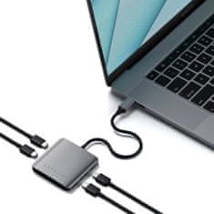 Satechi 4-PORT USB-C Hub, 4xUSB-C 5 Gbps, šedá