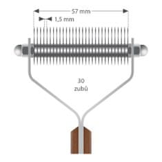 Alcoso Trimovací hřeben MARS 1,5/57/30 velmi jemný široký Velikost: 1,5/57/30 velmi jemný široký