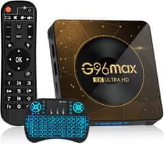 Farrot Multimediální centrum Smart TV Box G96 Max , Android 13.0, set-top box Hevc 265 Netflix,16 GB, WiFi , 8K UHD + i8 RGB podsvícená klávesnice