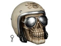 OOTB Pokladnička lebka s motorkářskou přilbou
