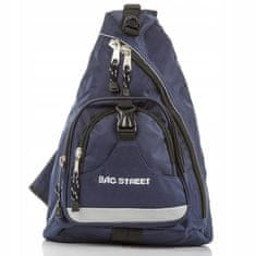 Bag Street Modrý trojúhelníkový sportovní batoh 4033
