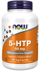 NOW Foods 5-HTP, 50 mg, 180 rostlinných kapslí