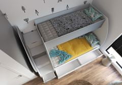 IDZCZAK MEBLE Dětská patrová postel MARCINEK 80x200 bílá/šedá
