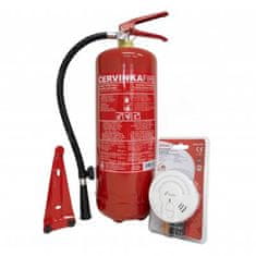 Červinka Akční set hasicí přístroj práškový 6 kg P6 Če 2 + detektor kouře s alarmem KIDDE 29HD