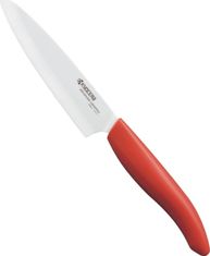 Kyocera keramický nůž s bílou čepelí/ 11 cm dlouhá čepel/ červená plastová rukojeť