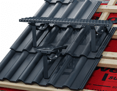Vše pro střechu PLATFORMSET SHORT 80 - Stoupací střešní komplet 80 cm, betonová/pálená krytina, černá