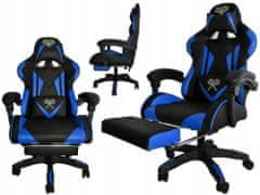 Dunmoon 8978 Herní polohovatelná židle černo - modrá 13836