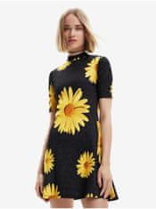 Desigual Černé dámské květované šaty Desigual Margarita-Lacroix L