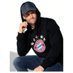 FotbalFans Pánská mikina FC Bayern Mnichov s kapucí, černá, 100% bavlna | XL