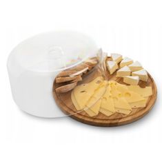 Practic Dřevěný talíř se sklem 30 cm na sýrový dort