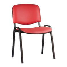 Manutan Konferenční židle Manutan ISO Leath Black, červená