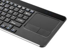Natec Bezdrátová klávesnice s touch padem pro Smart TV Turbot, hliníkové tělo