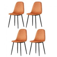 Casa Vital Sada 4 jídelních židlí TIJOM, textil, oranžová