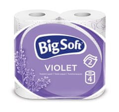 Big Soft Big Soft Violet 2vrstvý toaletní papír, role 190 útržků, 4 role