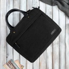 PAOLO PERUZZI Pánská černá bavlněná plátěná taška na notebook