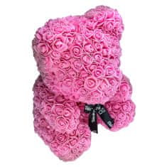 Medvídárek BIG Classic medvídek z růží 40cm dárkově balený - růžový