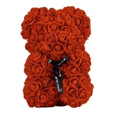Medvídárek Classic medvídek z růží 25cm dárkově balený - světle červený