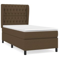 Vidaxl Box spring postel s matrací tmavě hnědá 90x190 cm textil