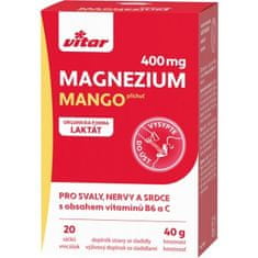 VITAR Magnézium 400 mg + B6 + C, 20 sáčků Příchutě: Mango