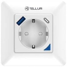 Tellur WiFi Smart Wall Plug, 3600W, 16A, PD20W, USB 18W, bílá (TR0128)