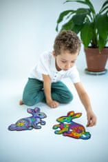 Kids DO Barevné dřevěné puzzle obrázek Králíci 91dílků