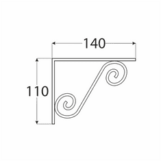 Velano WOZ 150 HB konzole dekorativní kovaná 140x110 gradovaná černá