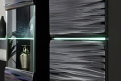 Furnival Obývací stěna s osvětlením Blade 4 - černá/sahara lesk