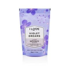 I love parfémovaná koupelová sůl zklidňující a uvolňující koupelová sůl violet dreams 500g