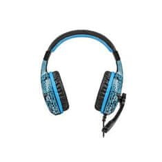 FURY Gaming Fury Herní sluchátka s mikrofonem Hellcat, drátové, modré podsvícení, jack 3,5mm, kabel délka 2m, černá