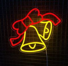 LED neonová cedule - Vánoční zvoneček - 40*30 cm