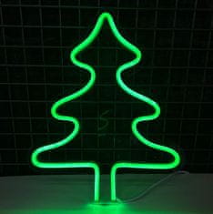 LED neonová cedule - Vánoční stromeček - 30*24 cm