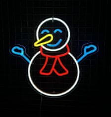 LED neonová cedule - Sněhulák - 40*38 cm